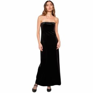 dRA Los Angeles Adeline Dress Size Large Black Strapless Velvet Maxi Dress